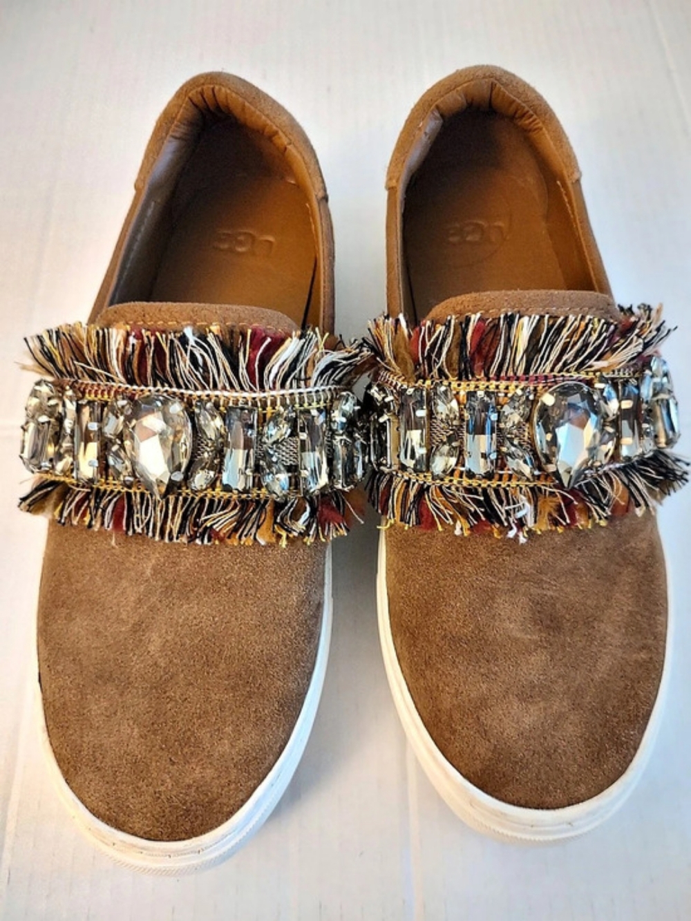 UGG Embellished Slip-On Sneakers Brown & Gold US 7